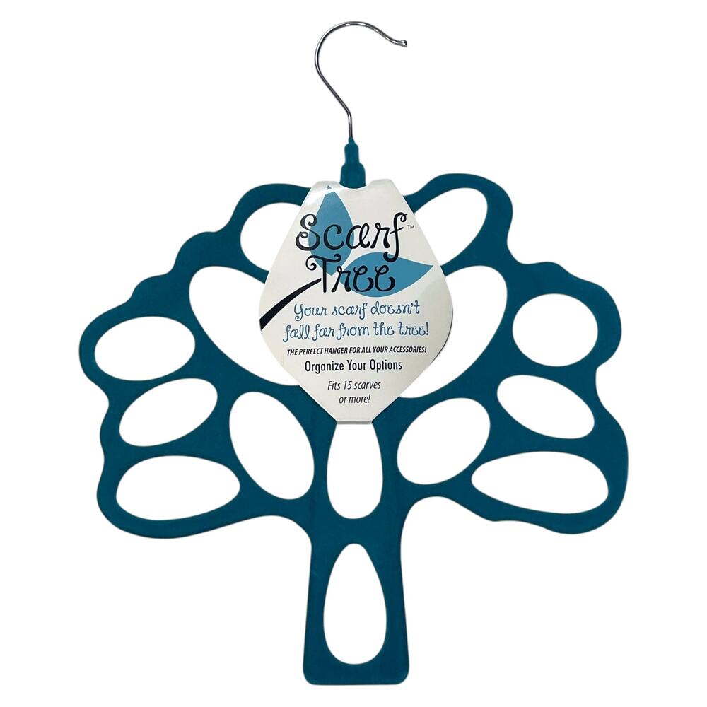 Scarf Tree Organizer Hanger Holds 15+ Scarves Teal Closet Storage